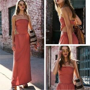 Free People Tangelica Tube Maxi Dress Strapless
Solid Terracotta Size Large